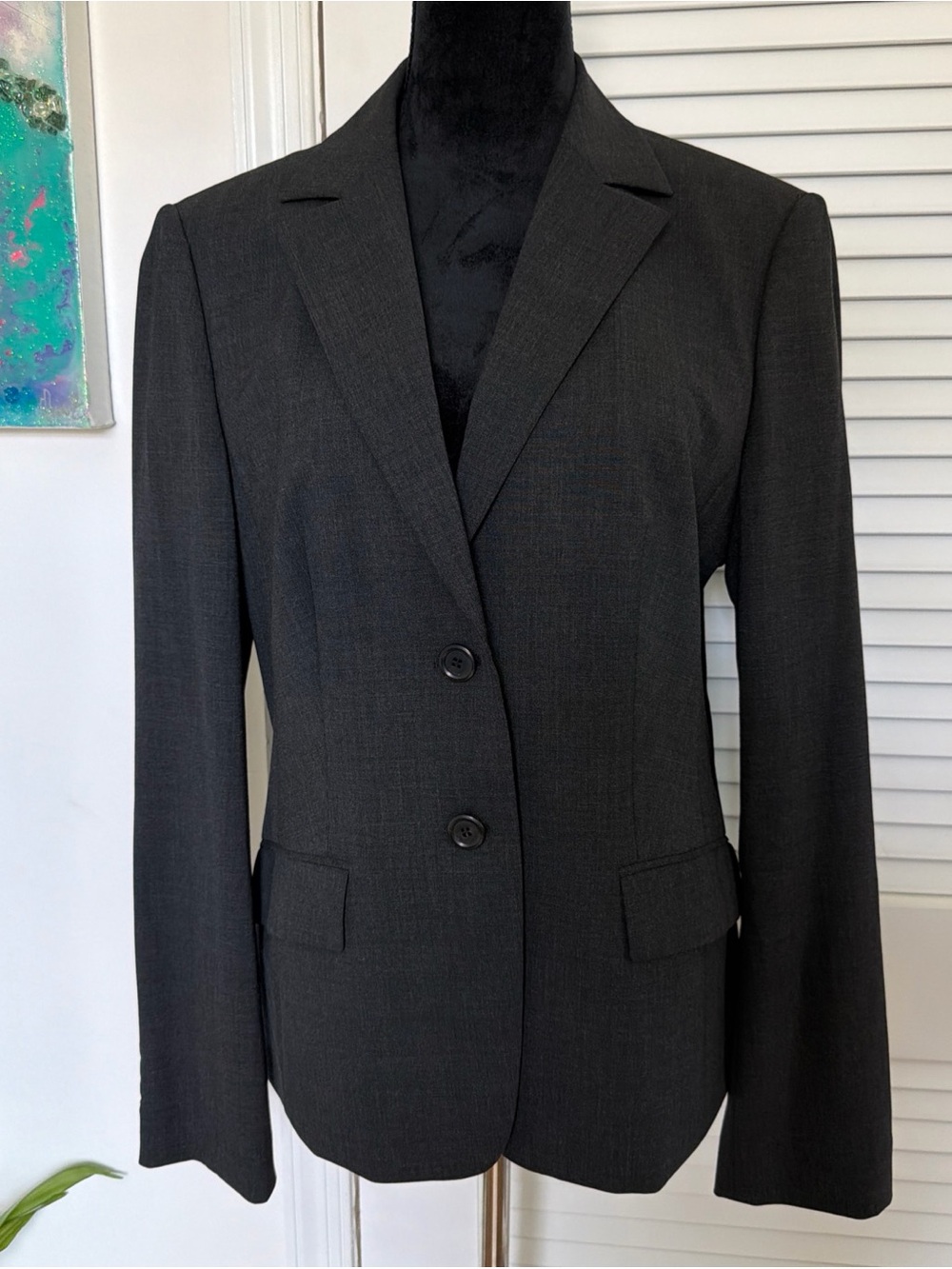 Boss Hugo Boss Womens Black/Gray Blazer - Size 12